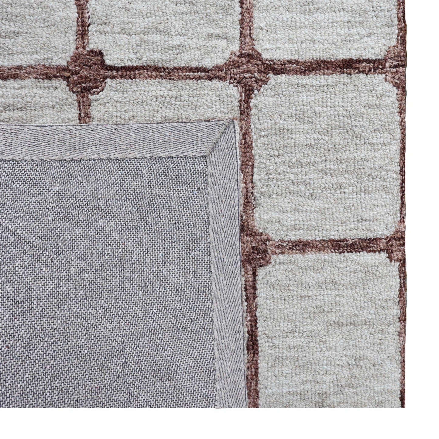 Ashen Square Cream Hand Tufted Wool Rug