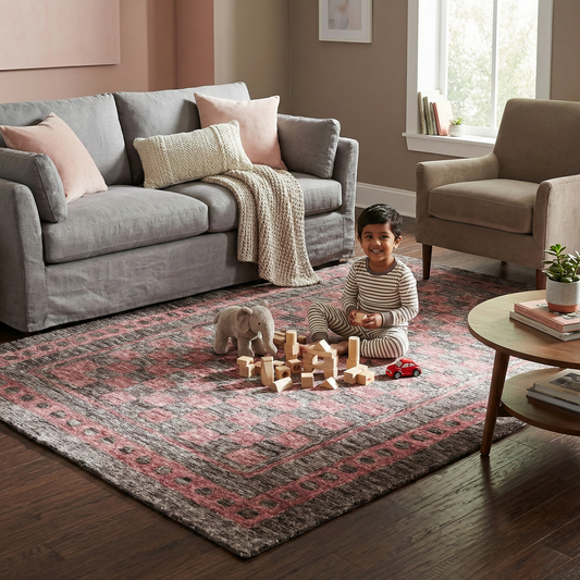 Roseforge Rose Red Hand Tufted Wool Rug