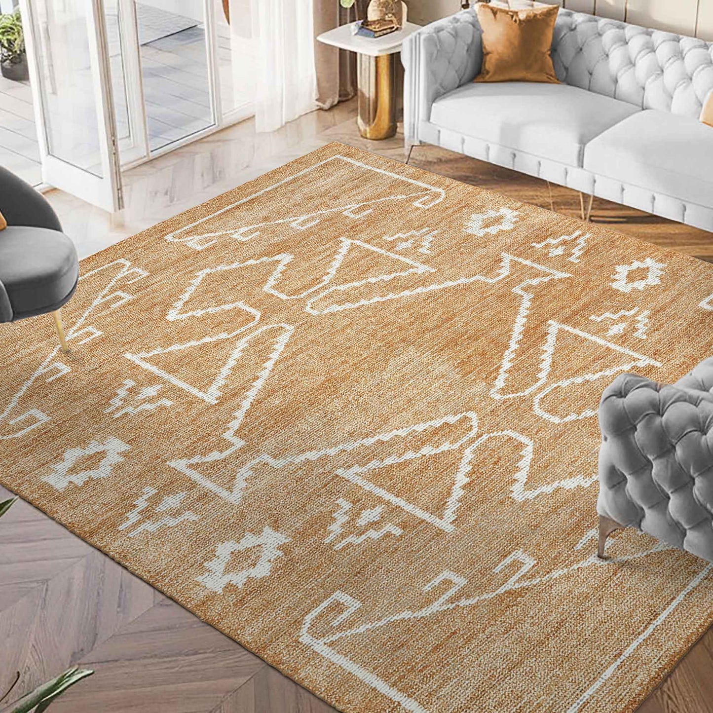 Nordic Copper Hand Knotted Bamboo Silk Rug