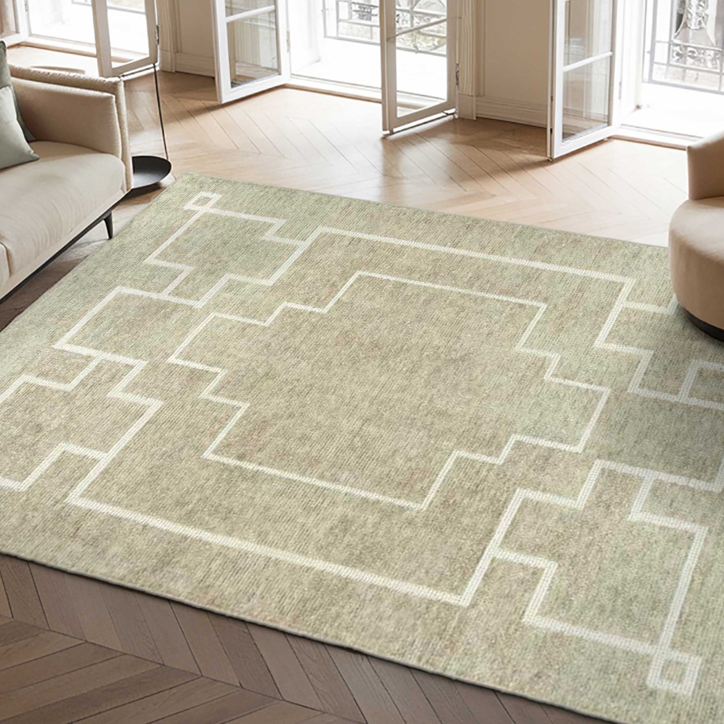 Linea Hand Knotted Bamboo Silk Rug