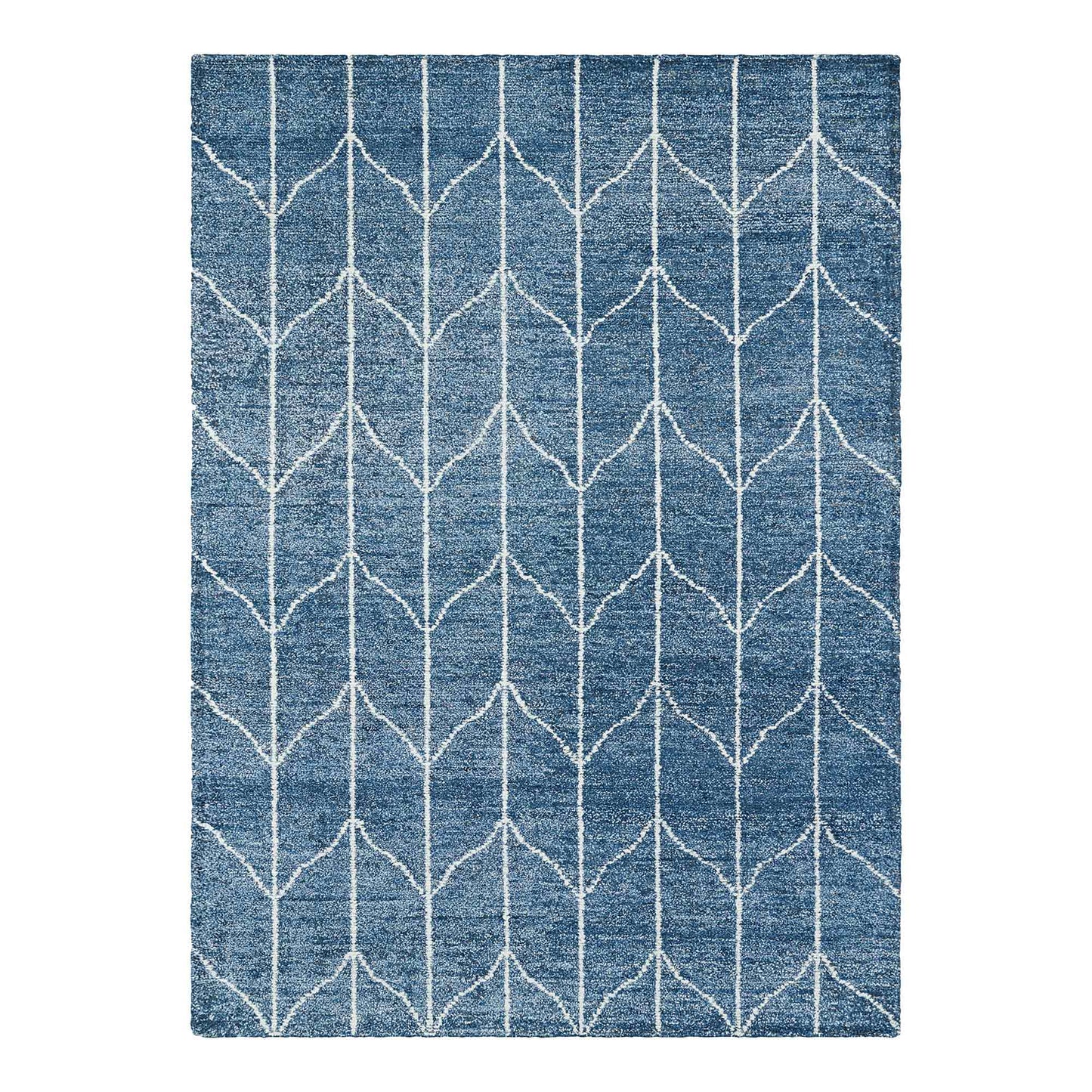 Delhi Collection Hand Woven Bamboo Silk Area Rug (DENIM)