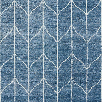 Delhi Collection Hand Woven Bamboo Silk Area Rug (DENIM)