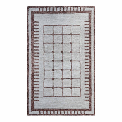 Ashen Square Cream Hand Tufted Wool Rug