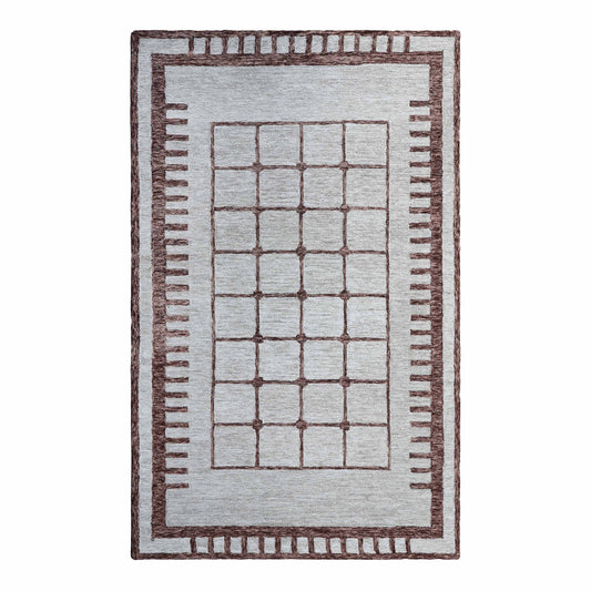 Ashen Square Cream Hand Tufted Wool Rug
