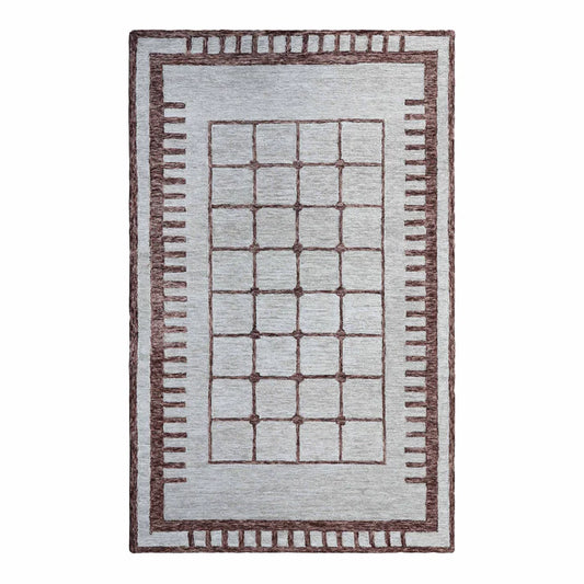 Ashen Square Cream Hand Tufted Wool Rug