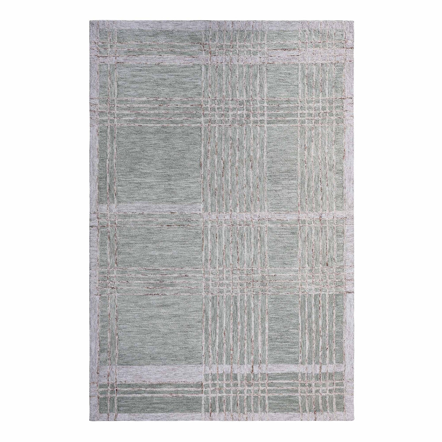 Grid Atelier Green Hand Tufted Wool Rug