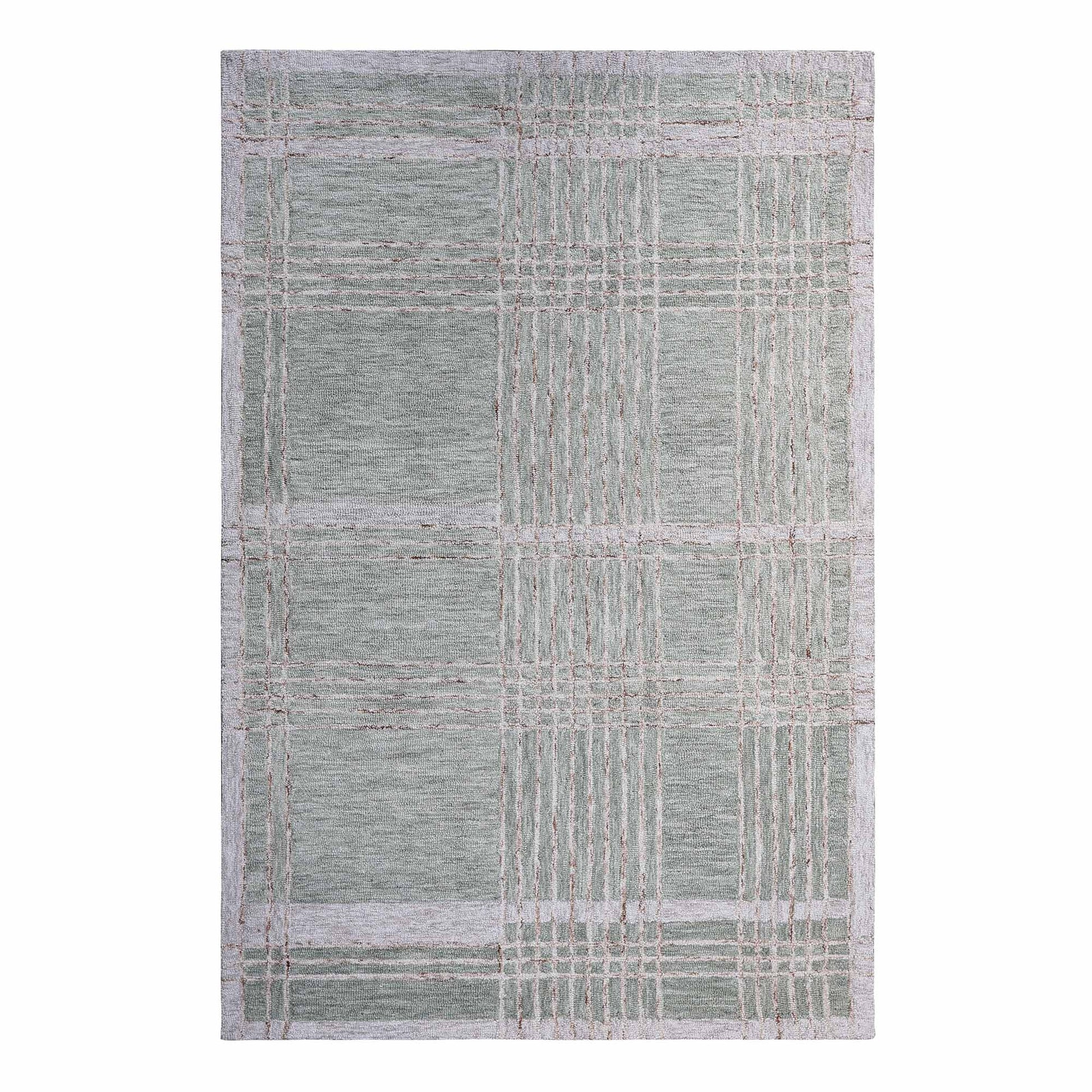 Grid Atelier Green Hand Tufted Wool Rug