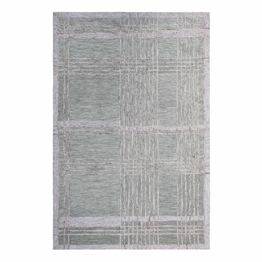 Grid Atelier Green Hand Tufted Wool Rug