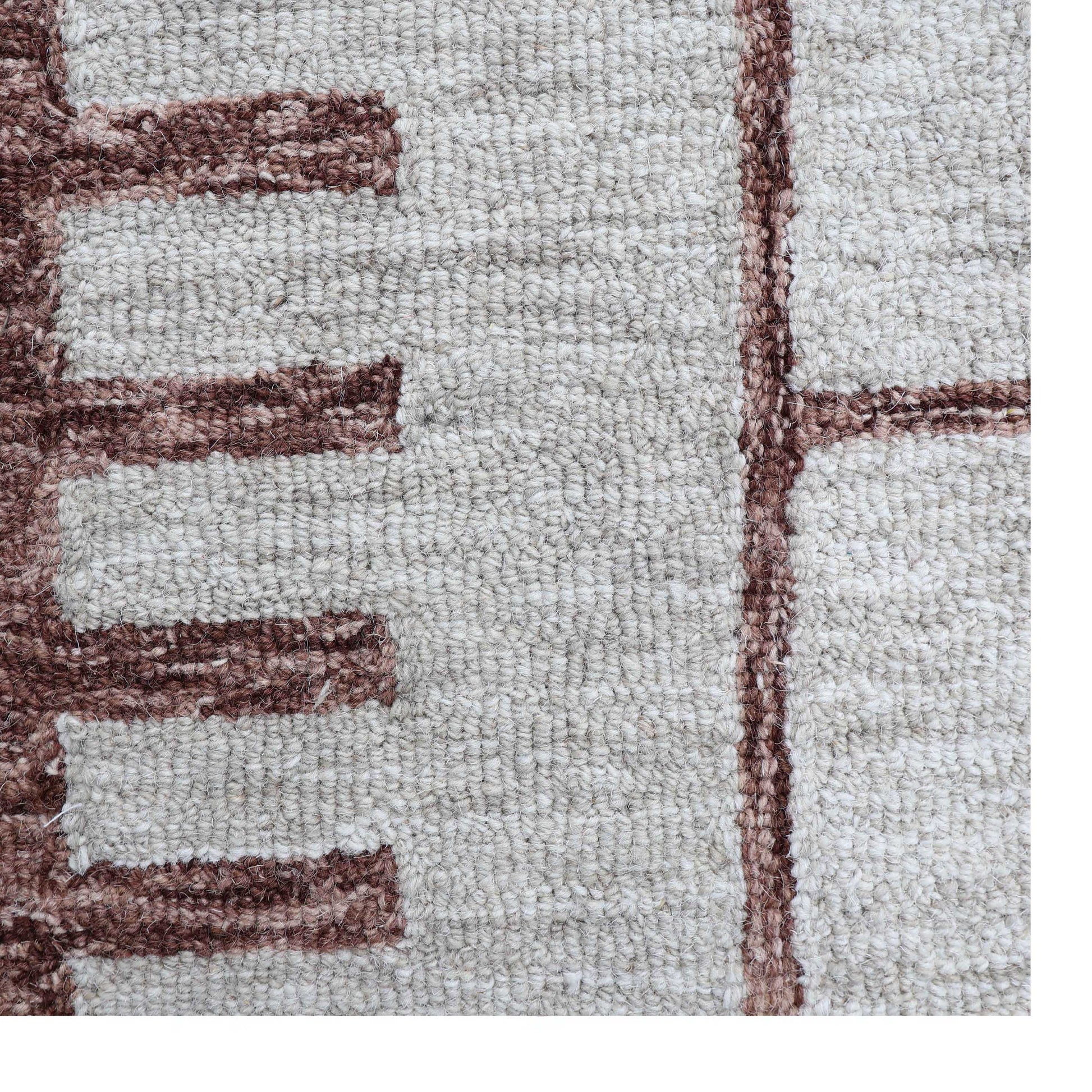 Ashen Square Cream Hand Tufted Wool Rug