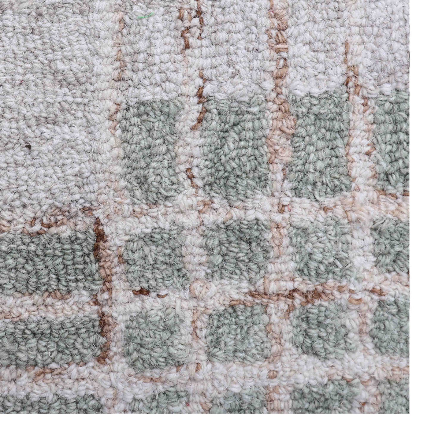 Grid Atelier Green Hand Tufted Wool Rug