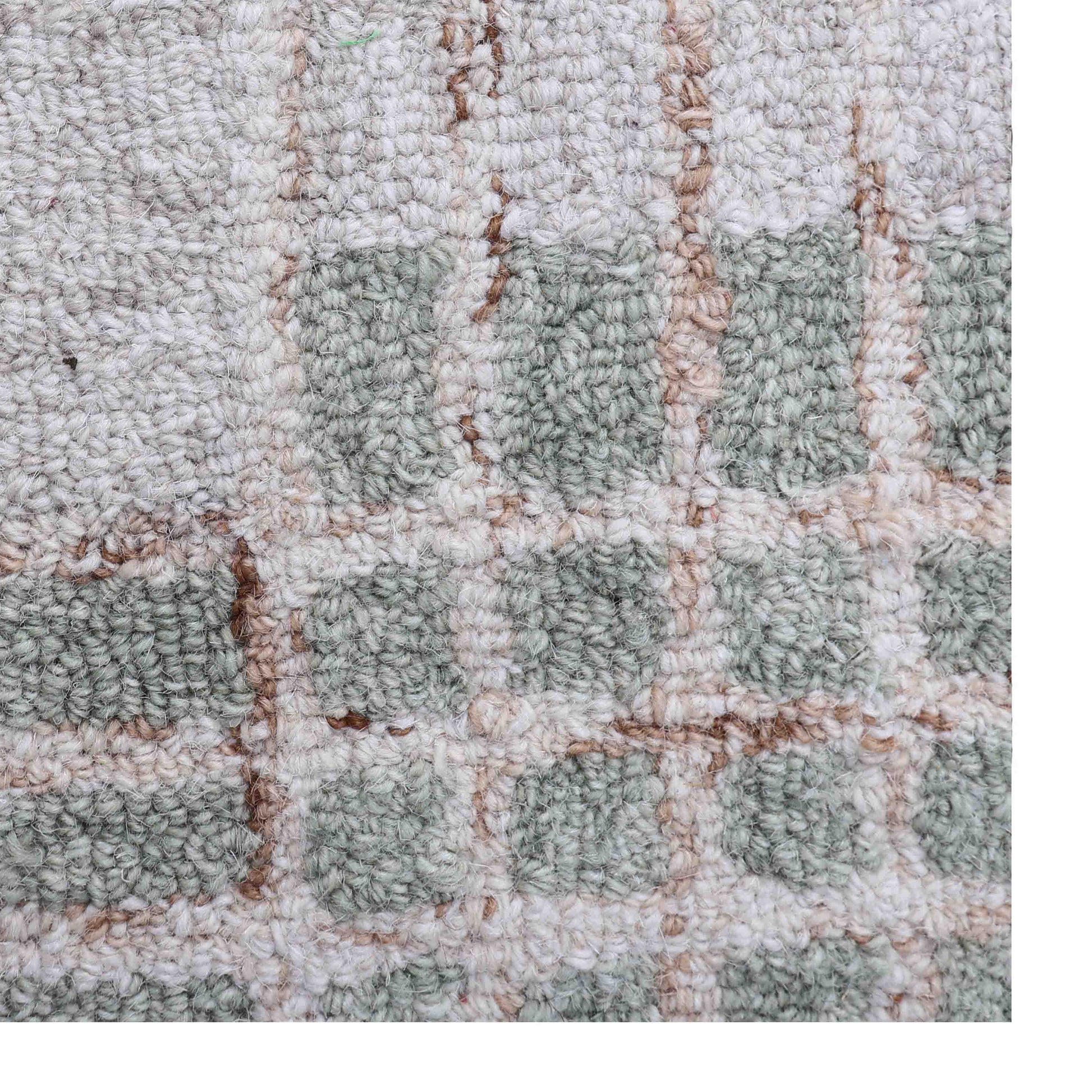 Grid Atelier Green Hand Tufted Wool Rug