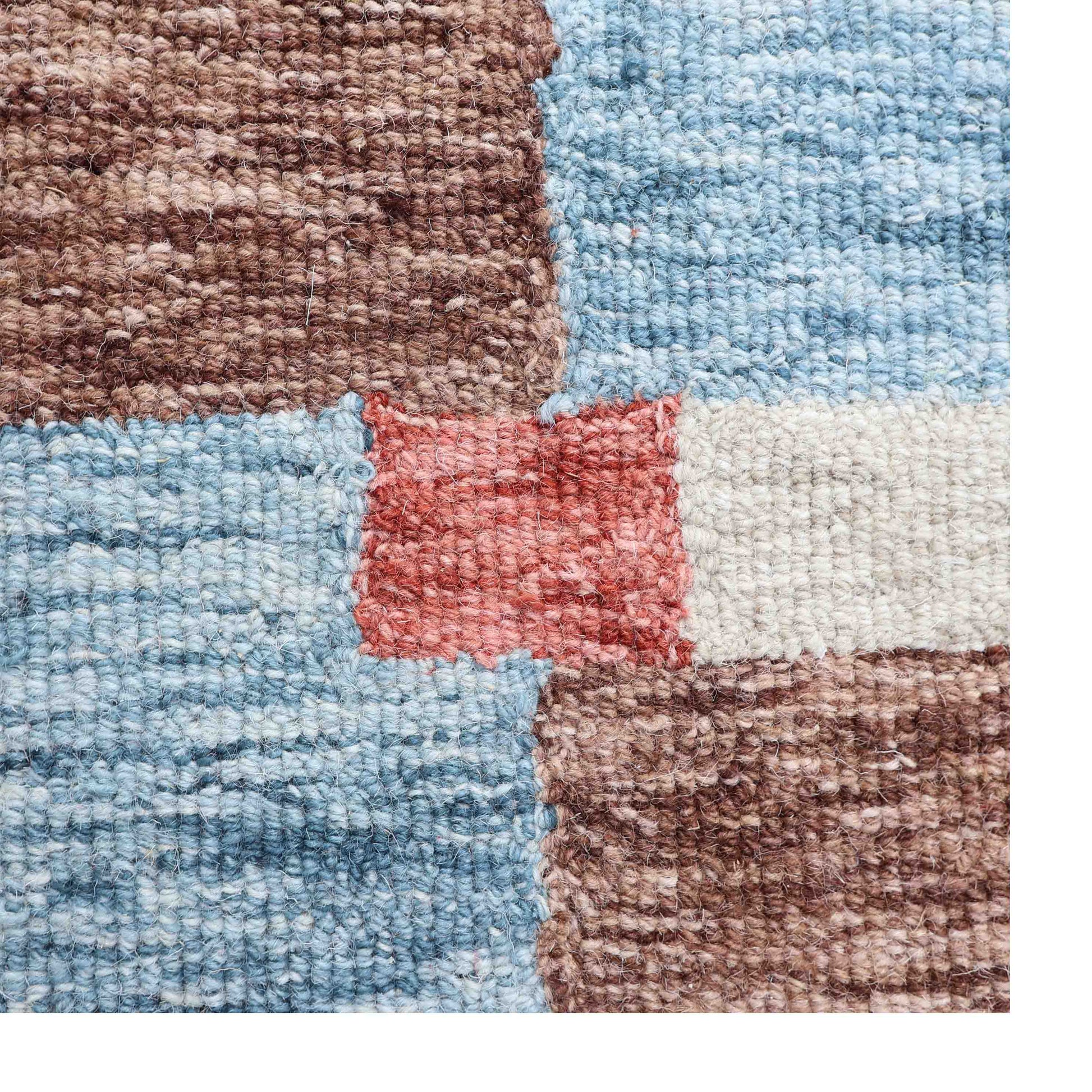 Harbor Check Terracotta Red Hand Tufted Wool Rug