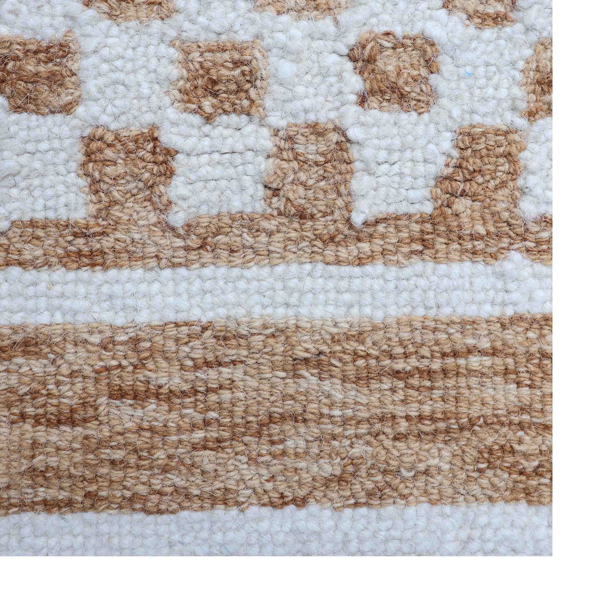Desert Lattice Brown Hand Tufted Wool Rug