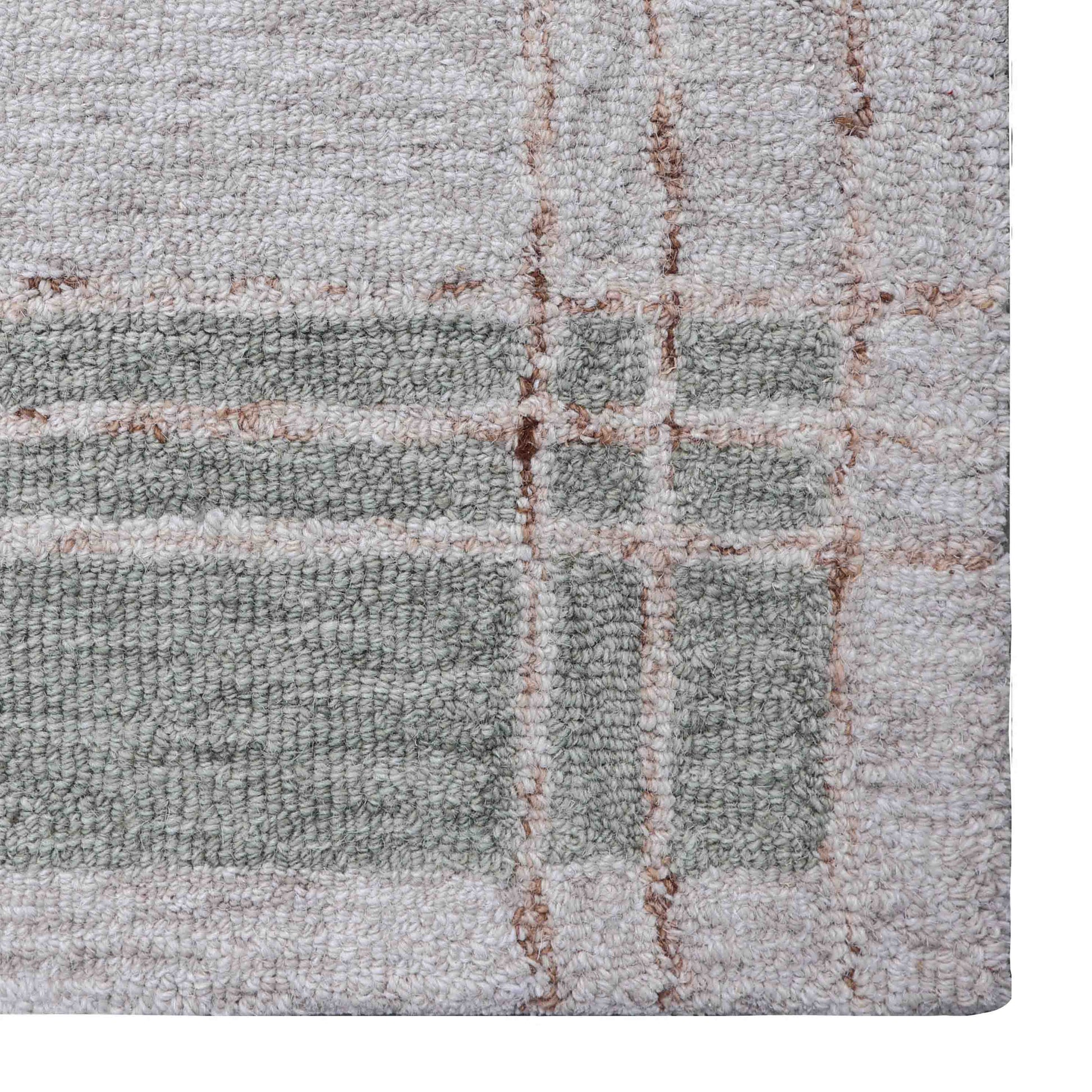 Grid Atelier Green Hand Tufted Wool Rug