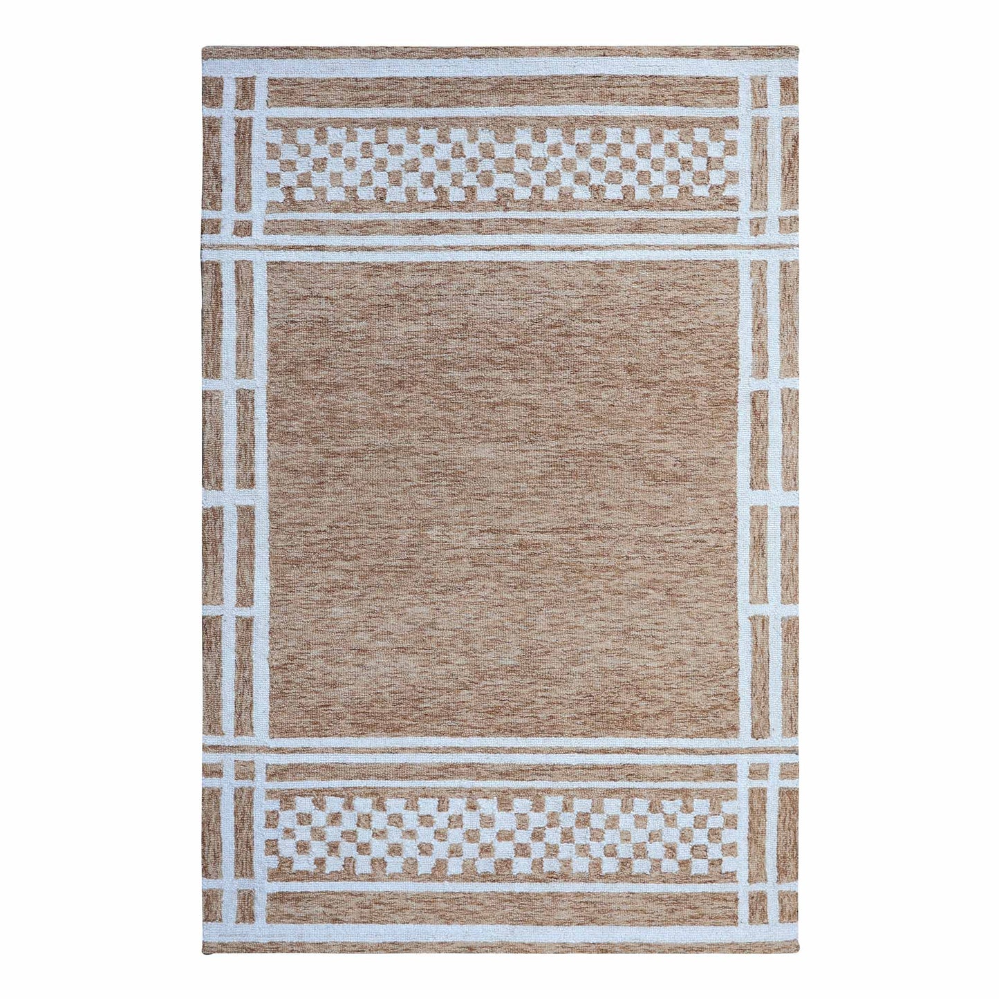 Desert Lattice Brown Hand Tufted Wool Rug