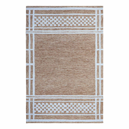 Desert Lattice Brown Hand Tufted Wool Rug