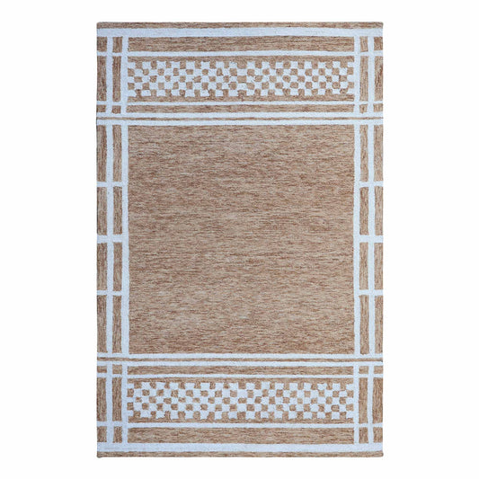 Desert Lattice Brown Hand Tufted Wool Rug