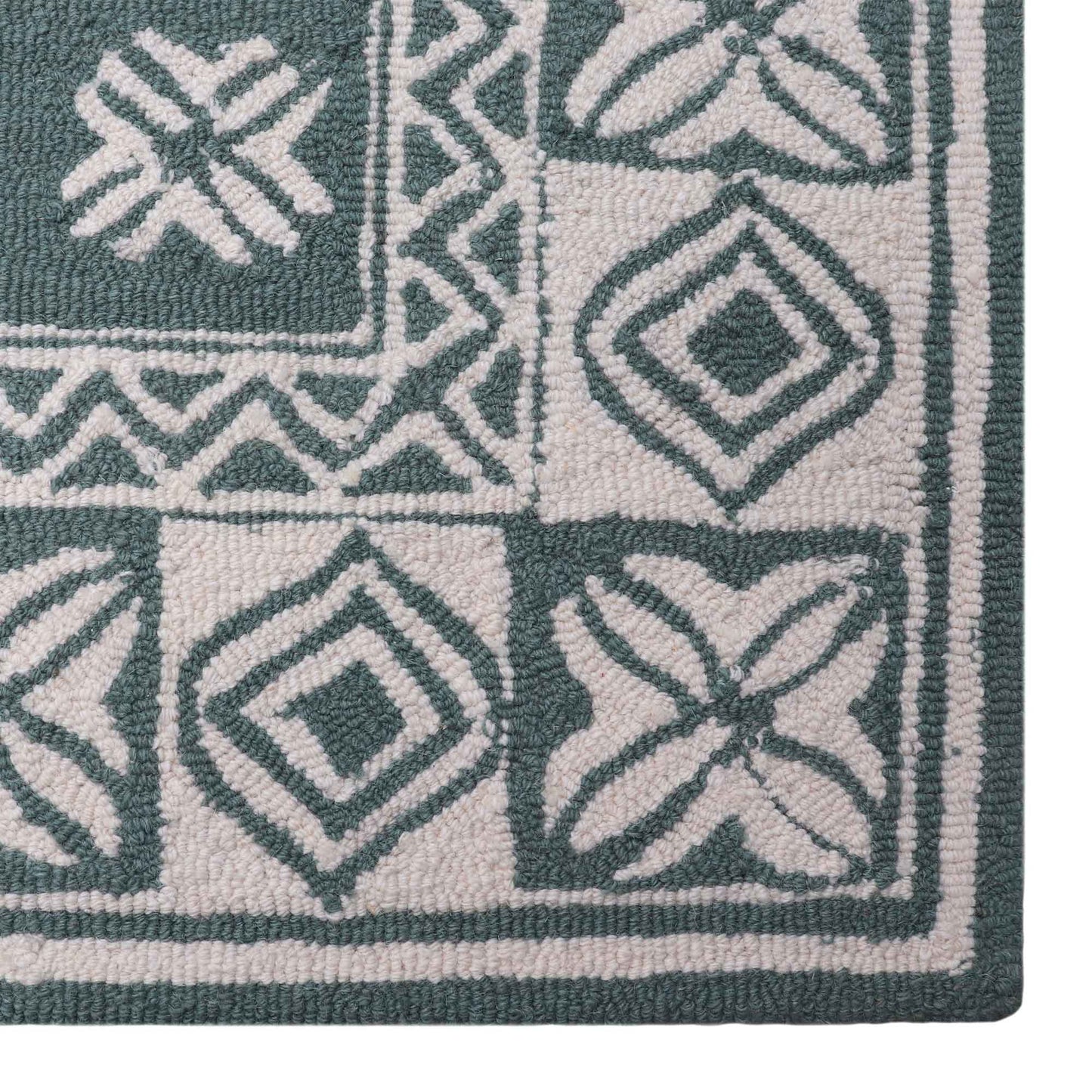 Floral Grid Hand Tufted Rug