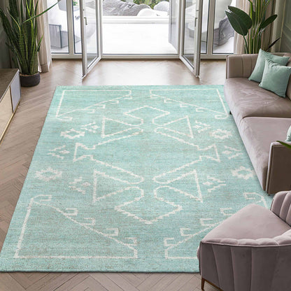 Nordic Mint Hand Knotted Bamboo Silk Rug